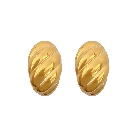 Wholesale Geometric Electroplated Titanium Steel Twisted Eggshaped Minimalist Earrings For Men And Women
