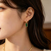 Wholesale Geometric Emerald Titanium Steel Electroplated Blade Chain Necklace For Women