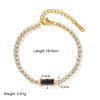 Wholesale Geometric Emerald Zircon Goldplated Stainless Steel Bracelet For Women And Unisex