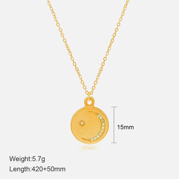 Wholesale Geometric Encrusted Electroplated Titanium Steel And Stainless Steel Cross Chain Necklace For Women
