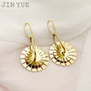 Wholesale Geometric Exaggerated Women's Stainless Steel Windmill Multiring Earrings With Electroplating