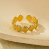 Wholesale Geometric Fan Shape Stainless Steel Open Ring 18K Gold Plated Electroplated For Women