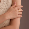 Wholesale Geometric Fan Shape Stainless Steel Open Ring 18K Gold Plated Electroplated For Women
