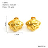 Wholesale Geometric Fanshaped Electroplated Titanium Steel Earrings For Women