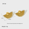 Wholesale Geometric Fanshaped Stainless Steel Electroplated Earrings For Women