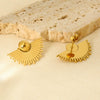 Wholesale Geometric Fanshaped Stainless Steel Electroplated Earrings For Women