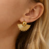 Wholesale Geometric Fanshaped Stainless Steel Electroplated Earrings For Women