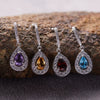 Wholesale Geometric Fashion S925 Sterling Silver Natural Gemstone Amethyst Citrine Topaz Earrings For Women