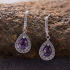 Wholesale Geometric Fashion S925 Sterling Silver Natural Gemstone Amethyst Citrine Topaz Earrings For Women