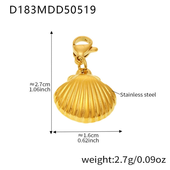 Wholesale Geometric Ferris Wheel Natural Freshwater Pearl Conch Shell Electroplated Stainless Steel Bracelet Anklet For Women