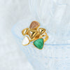Wholesale Geometric Flower Ring Stainless Steel Electroplating Women's Jewelry Palace Style Niche Gorgeous Personality Light Luxury