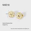 Wholesale Geometric Flower Shell Stainless Steel Earrings With Diamonds 18K Gold Plated For Women