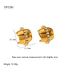 Wholesale Geometric Flower Shell Stainless Steel Earrings With Diamonds 18K Gold Plated For Women