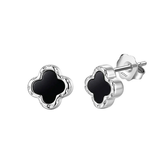Wholesale Geometric Fourleaf Clover S925 Silver Electroplated Earrings For Women