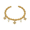 Wholesale Geometric Fourleaf Clover Zircon Pearl Stainless Steel Electroplated 18K Gold Bracelet