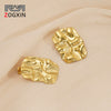 Wholesale Geometric French Retro Style 18K Goldplated Stainless Steel Earrings For Women