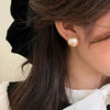 Wholesale Geometric Frosted Brushed Ball Semiround 925 Silver Electroplated Earrings For Women