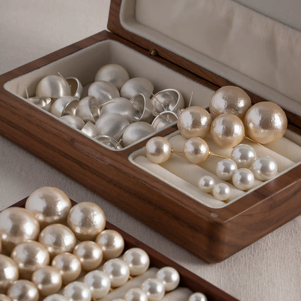 Wholesale Geometric Frosted Brushed Ball Semiround 925 Silver Electroplated Earrings For Women