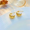 Wholesale Geometric Glossy Hollow Crescent Titanium Steel Earrings With Electroplating Unisex Cold Style Jewelry