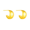 Wholesale Geometric Glossy Hollow Crescent Titanium Steel Earrings With Electroplating Unisex Cold Style Jewelry