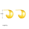 Wholesale Geometric Glossy Hollow Crescent Titanium Steel Earrings With Electroplating Unisex Cold Style Jewelry