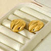 Wholesale Geometric Gold Electroplated 316L Stainless Steel Irregular Gloss Stud Earrings For Women
