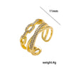 Wholesale Geometric Gold Plated Environmentally Friendly Copper Ring With Zirconia Chain For Women