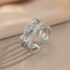 Wholesale Geometric Gold Plated Environmentally Friendly Copper Ring With Zirconia Chain For Women