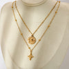 Wholesale Geometric Gold Plated Stainless Steel Bead Chain Necklace Pendant For Women