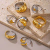 Wholesale Geometric Gold Ring Titanium Steel Electroplated Light Luxury Women's Fashionable Accessory