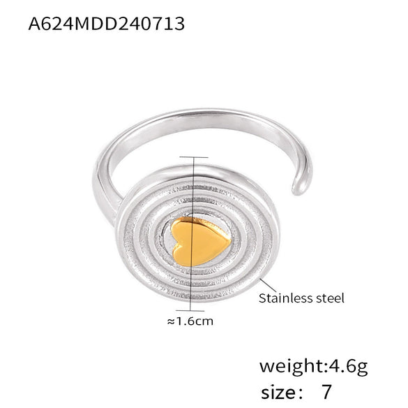 Wholesale Geometric Gold Ring Titanium Steel Electroplated Light Luxury Women's Fashionable Accessory
