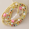 Wholesale Geometric Goldplated Copper Handmade Beaded Bracelet Set Unisex