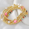 Wholesale Geometric Goldplated Copper Handmade Beaded Bracelet Set Unisex