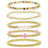 Wholesale Geometric Goldplated Copper Handmade Beaded Bracelet Set Unisex