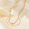 Wholesale Geometric Goldplated Snake Bone Chain Titanium Steel Jewelry Stacking Necklace For Women