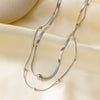 Wholesale Geometric Goldplated Snake Bone Chain Titanium Steel Jewelry Stacking Necklace For Women