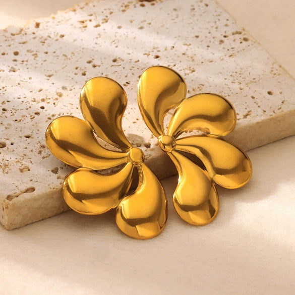 Wholesale Geometric Goldplated Stainless Steel Earrings