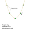 Wholesale Geometric Green Zircon Stainless Steel And Titanium Steel Jewelry Set For Women Including Necklace Earrings Bracelet And Ring With Electroplating
