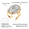 Wholesale Geometric Hammer Pattern Stainless Steel Earrings And Ring Set For Women With Electroplating Finish