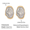 Wholesale Geometric Hammer Pattern Stainless Steel Earrings And Ring Set For Women With Electroplating Finish