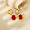 Wholesale Geometric Hammered 18K Gold Plated Stainless Steel Earrings For Women