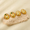 Wholesale Geometric Hammered 18K Gold Plated Stainless Steel Earrings For Women