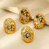 Wholesale Geometric Hammered 18K Gold Plated Stainless Steel Earrings For Women