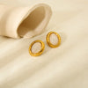 Wholesale Geometric Hammered 18K Gold Plated Stainless Steel Earrings For Women