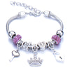 Wholesale Geometric Handmade Alloy Beaded Bracelet With Crown Pendant And Lobster Buckle For Couples