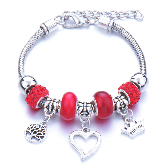 Wholesale Geometric Handmade Alloy Beaded Bracelet With Crown Pendant And Lobster Buckle For Couples