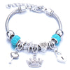 Wholesale Geometric Handmade Alloy Beaded Bracelet With Crown Pendant And Lobster Buckle For Couples