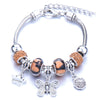Wholesale Geometric Handmade Alloy Beaded Bracelet With Crown Pendant And Lobster Buckle For Couples
