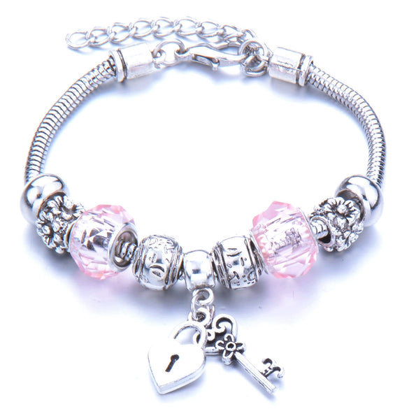 Wholesale Geometric Handmade Alloy Beaded Bracelet With Crown Pendant And Lobster Buckle For Couples