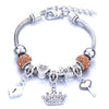 Wholesale Geometric Handmade Alloy Beaded Bracelet With Crown Pendant And Lobster Buckle For Couples